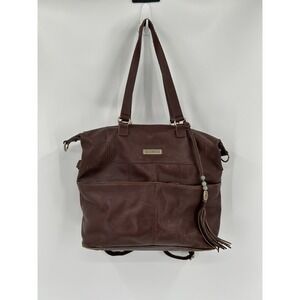 Lily Jade Shaylee Convertible Tote Diaper Bag‎ Camel Leather Insert Changing Pad